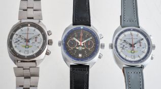 A group of 3 Poljot Sturmanskie chronograph wrist watches,