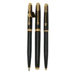 Parker, 75, a black laque fountain pen, ballpoint pen and propelling pencil