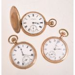 Elgin,Gold plated full hunter keyless wind pocket watch