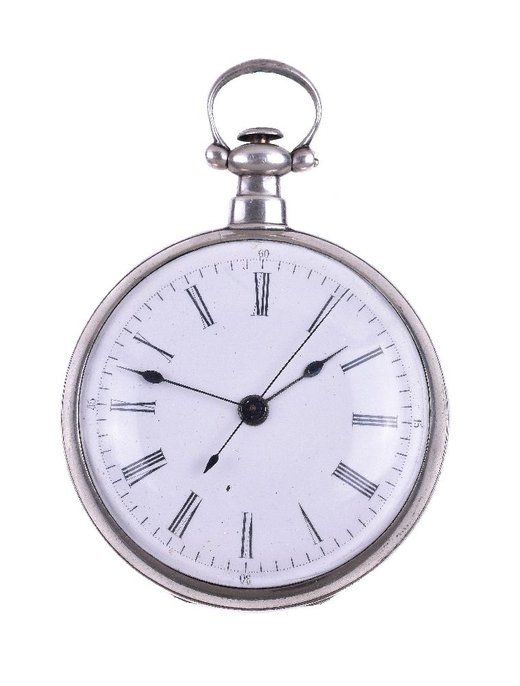 Unsigned, Silver coloured open face pocket watch