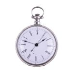 Unsigned, Silver coloured open face pocket watch