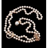 A cultured pearl necklace