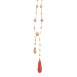 ϒ A coral and diamond necklace