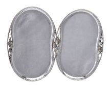 Georg Jensen, a pair of Danish silver Blossom pattern trays