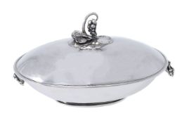 Georg Jensen, a Danish silver Grape pattern vegetable dish and cover