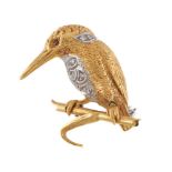 A two colour kookaburra brooch