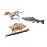 An Edwardian gold pig pin