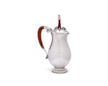 ϒ Georg Jensen, a Danish silver baluster chocolate pot or pitcher