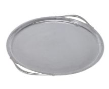 Georg Jensen, a Danish silver circular twin handled tray