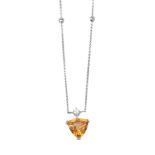 A citrine and diamond necklace