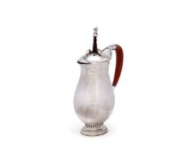 ϒ Georg Jensen, a Danish silver baluster chocolate pot or pitcher