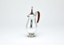 ϒ Georg Jensen, a Danish silver baluster chocolate pot or pitcher