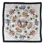 Hermès, Jeu Des Omnibus Et Dames Blanches, a silk scarf