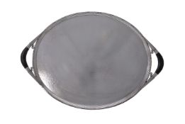 ϒ Georg Jensen, a Danish silver twin handled oval Cosmos tray