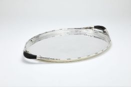 ϒ Georg Jensen, a Danish silver twin handled oval Cosmos tray