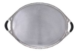 ϒ Georg Jensen, a Danish silver twin handled oval Cosmos tray