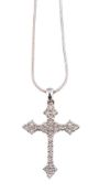 A diamond cross pendant