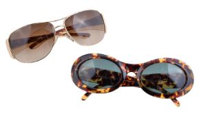 Prada, a pair of gilt and faux tortoiseshell sunglasses