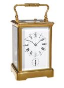 A French gilt brass grande sonnerie striking carriage clock with push-button repeat and alarm