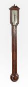 A George III mahogany mercury tube stick barometer