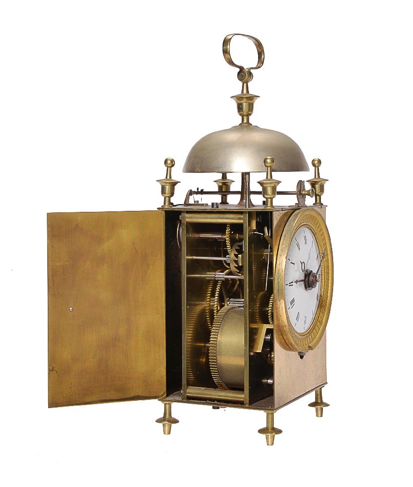 A French gilt and lacquered brass ‘Capuchine’ alarm timepiece - Image 3 of 3