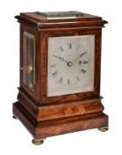 ϒ A fine early Victorian rosewood five-glass mantel timepiece