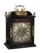 ϒ A fine William III brass mounted ebony table clock with pull-quarter repeat