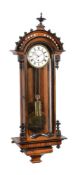 A Viennese walnut small regulator wall timepiece