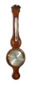 A Regency inlaid mahogany mercury wheel barometer