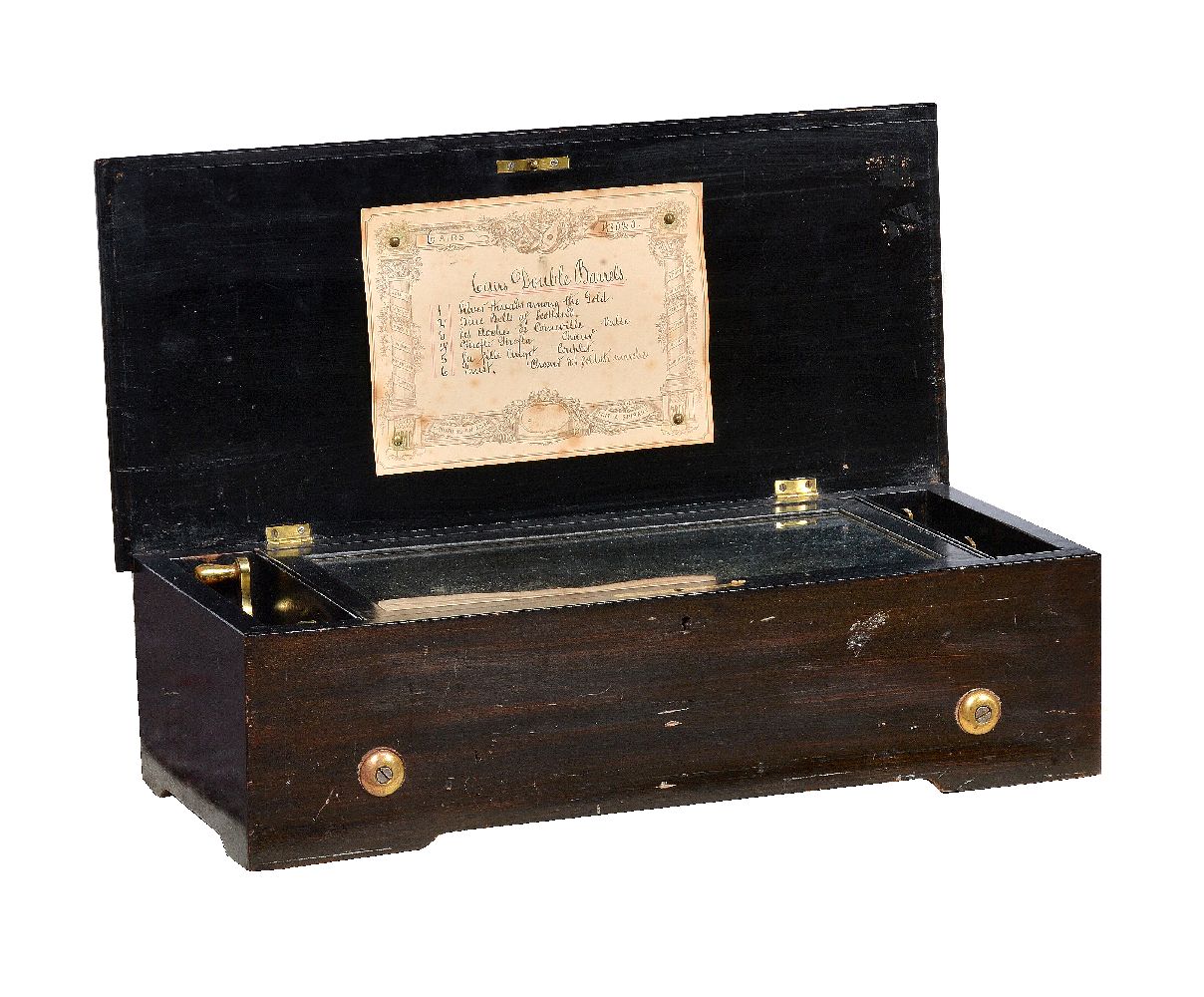 ϒ A Swiss rosewood and simulated rosewood musical box