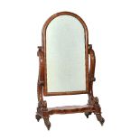 A Victorian mahogany cheval mirror