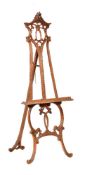 A French carved walnut easel