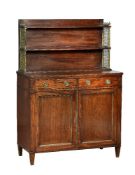 A Regency mahogany and brass mounted side cabinet