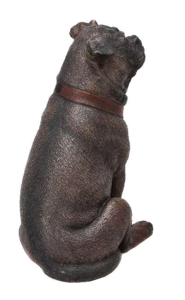 An Austrian painted terracotta model of a seated pug - Image 2 of 2