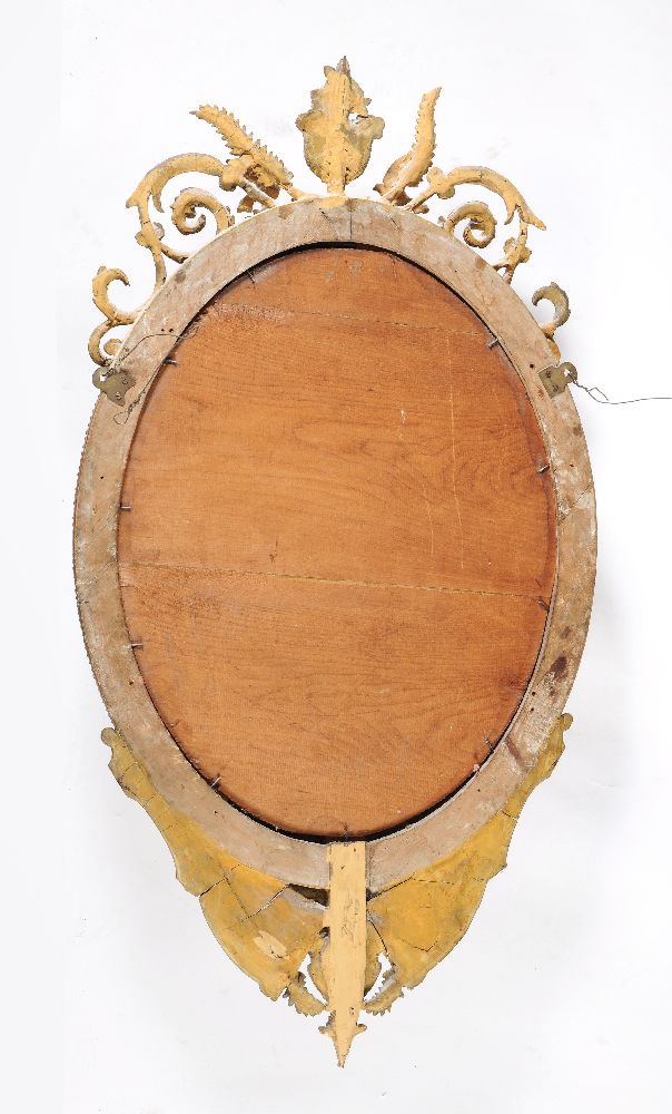 A Victorian oval giltwood and composition girandole wall mirror - Image 4 of 4