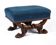 ϒ A George IV solid rosewood centre stool