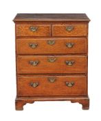 A George III oak chest of drawers