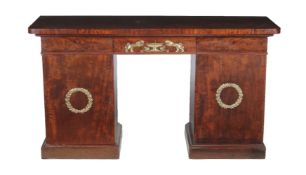 A Victorian mahogany pedestal sideboard in French Empire style