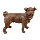 An Austrian painted terracotta model of a standing pug