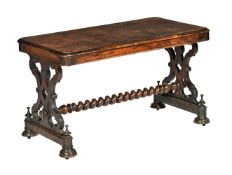 A Victorian walnut library table