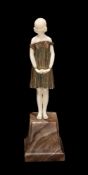 ϒ Demetre Chiparus, L'Innocence (Bedtime Girl), a painted bronze and ivory figure