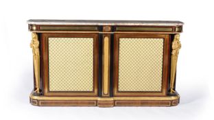 ϒ A rosewood, brass mounted and parcel gilt side cabinet