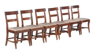 A set of six Regency mahogany dining chairs