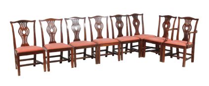 A set of eight mahogany dining chairs in George III style