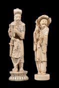 ϒ Two Chinese ivory figures