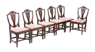 A set of six mahogany dining chairs
