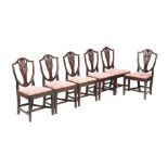 A set of six mahogany dining chairs