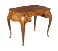 ϒ A Continental walnut, burr walnut and inlaid dressing table