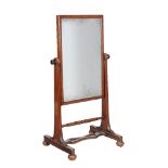 An early Victorian mahogany cheval mirror