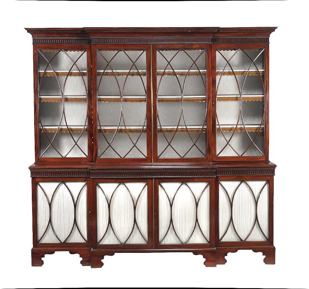 A mahogany library bookcase in George III style